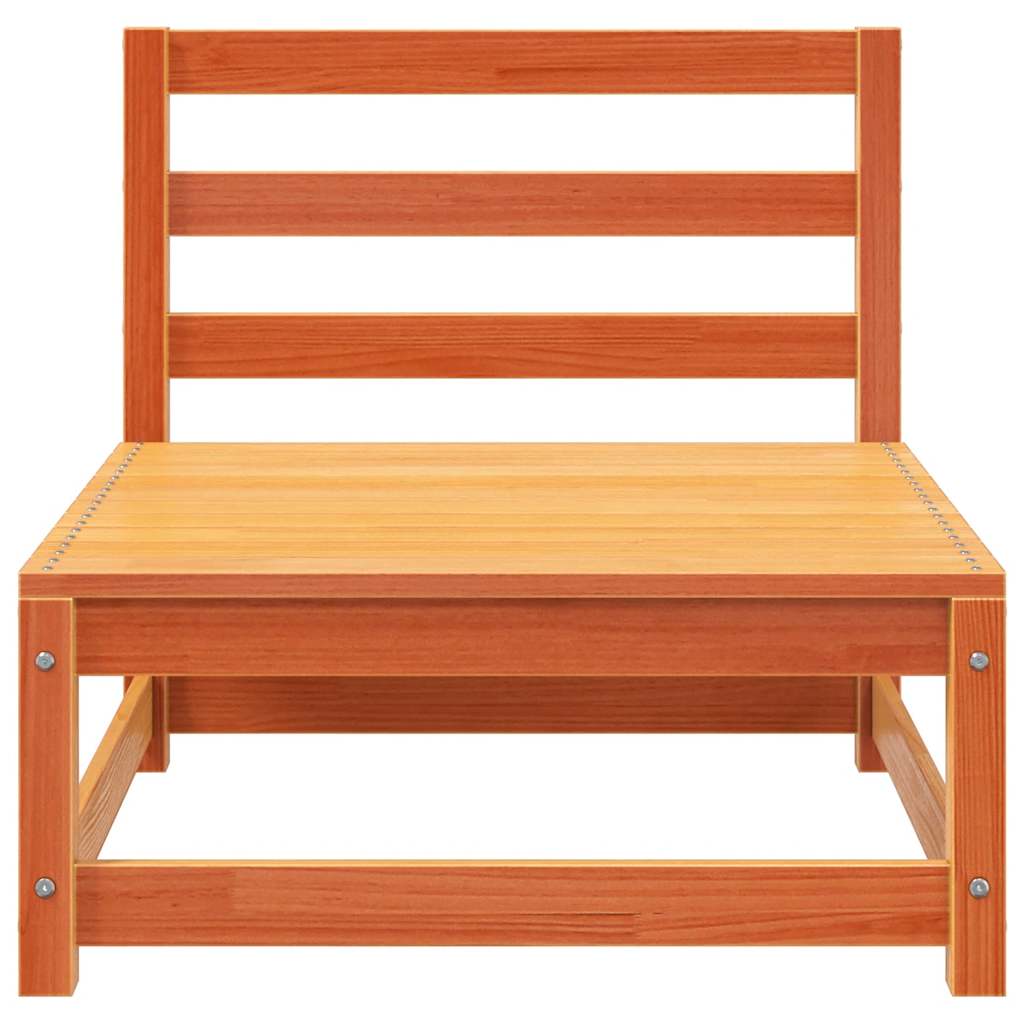 hjørnemoduler u. armlæn 2 stk. 70x70x67 cm massivt træ brun