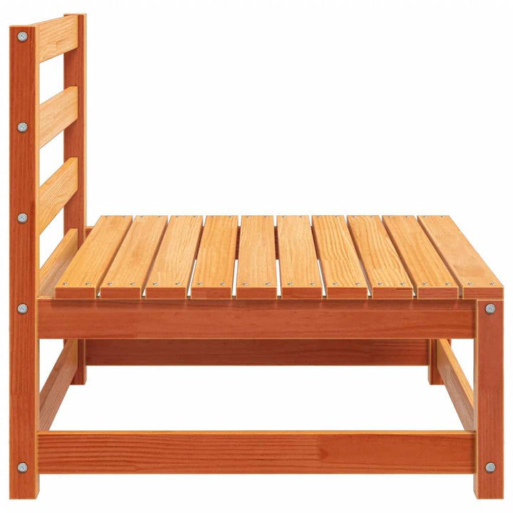 hjørnemoduler u. armlæn 2 stk. 70x70x67 cm massivt træ brun