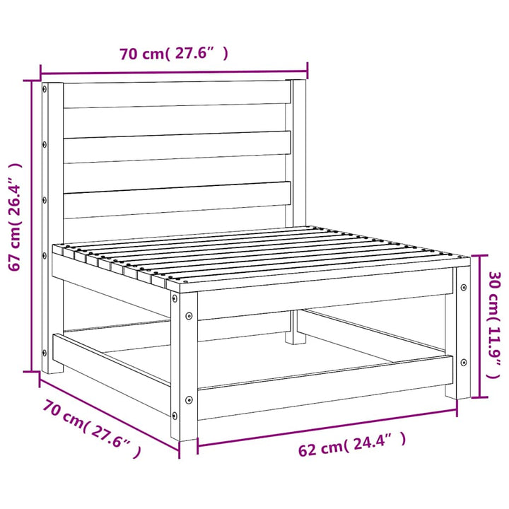 hjørnemoduler u. armlæn 2 stk. 70x70x67 cm massivt træ brun
