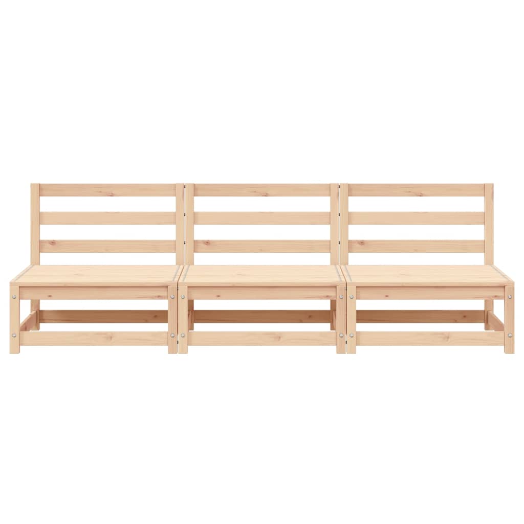 sofamoduler 3 stk 70x70x67 cm uden armlæn massivt fyr