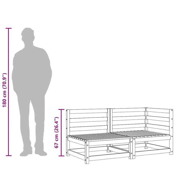 3-personers havesofa massivt fyrretræ hvid