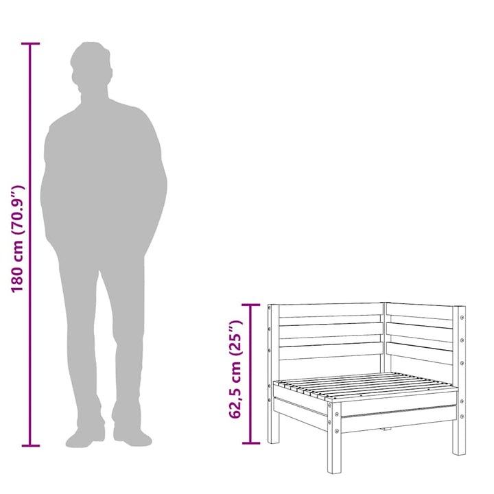 hjørnemoduler 2 stk. til sofa massivt douglasgran