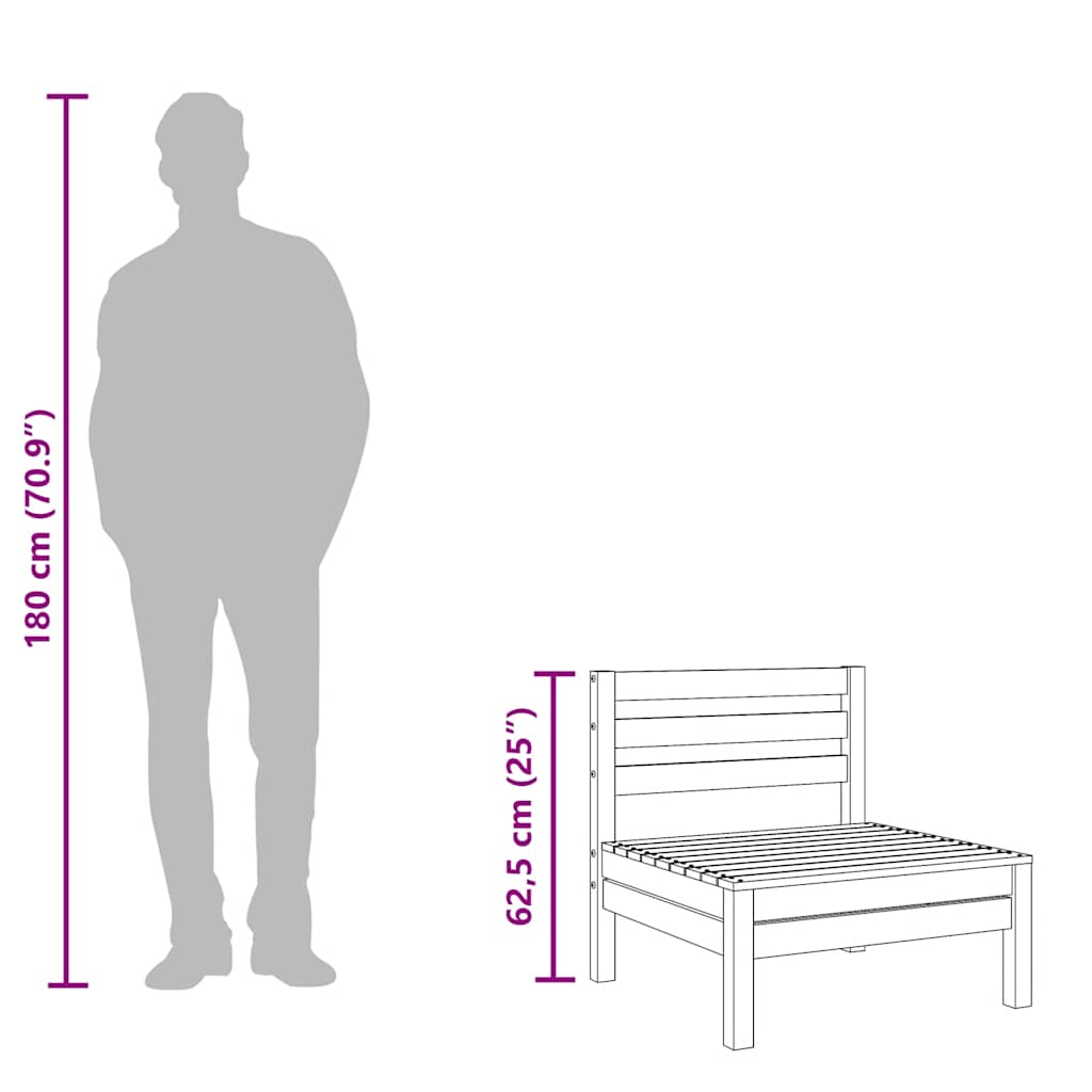 3-personers havesofa massivt fyrretræ hvid