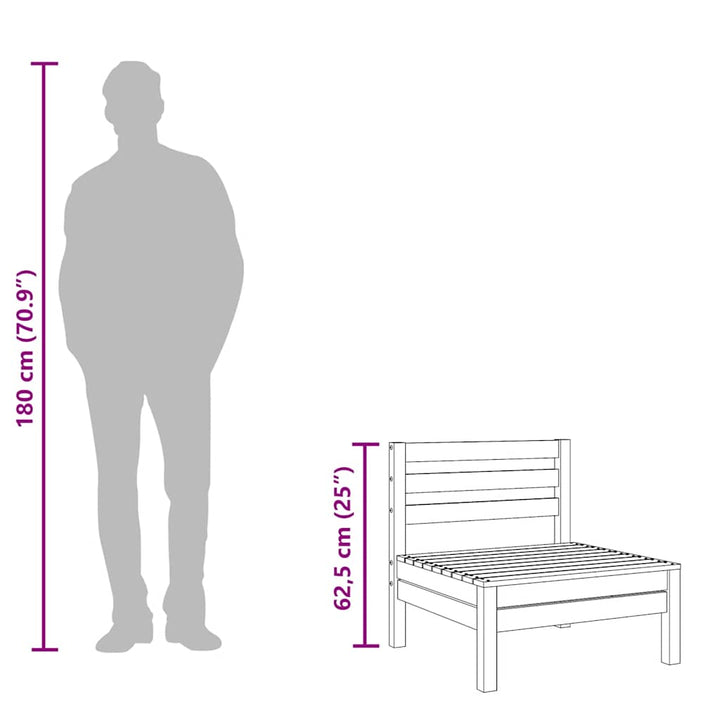 3-personers havesofa massivt fyrretræ hvid