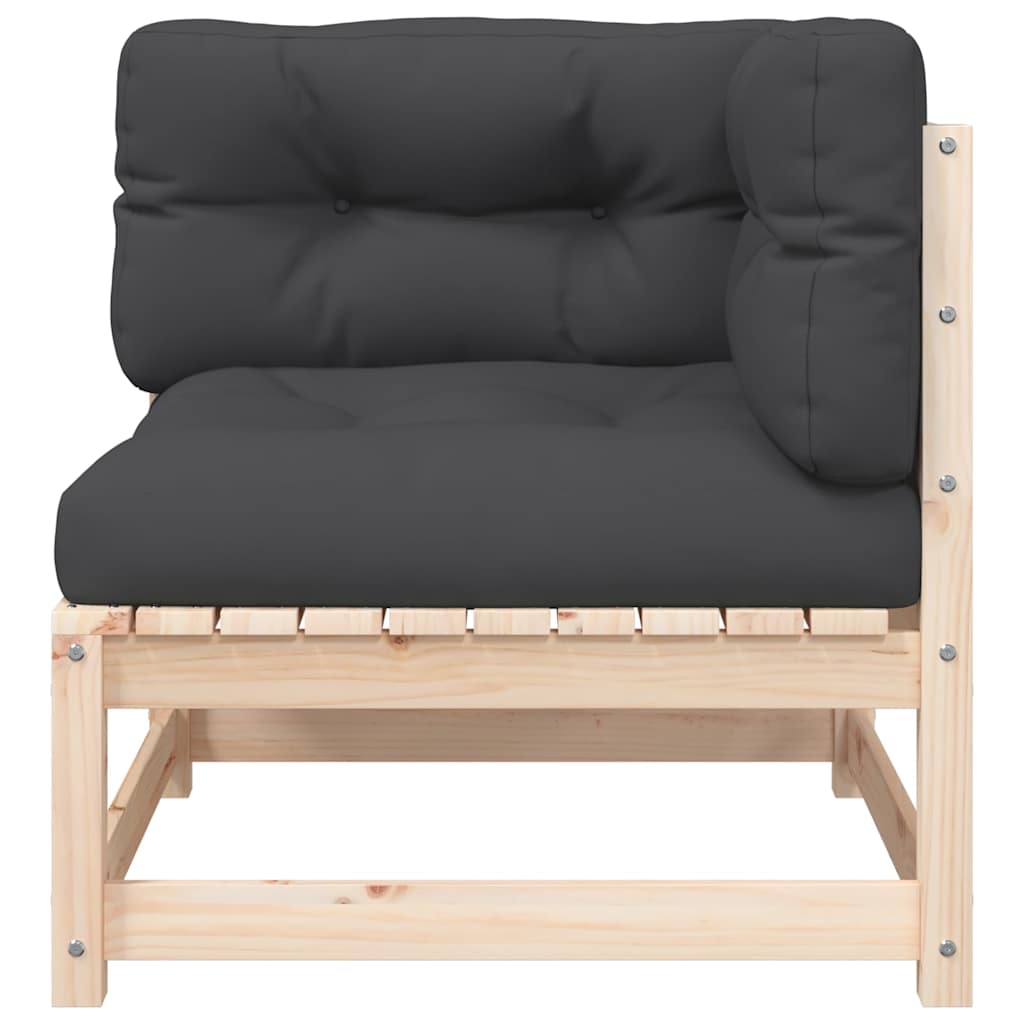 2-personers havesofa m. hynder massivt fyrretræ