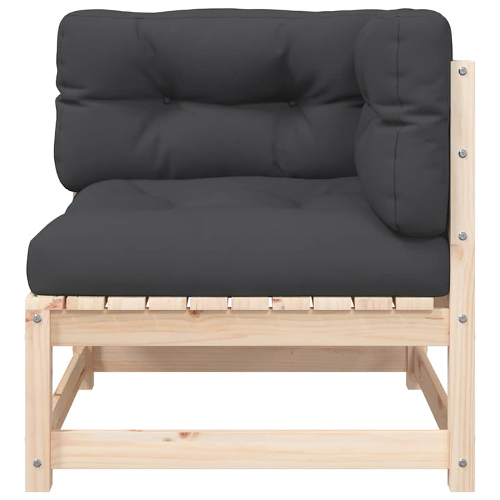 2-personers havesofa m. hynder massivt fyrretræ