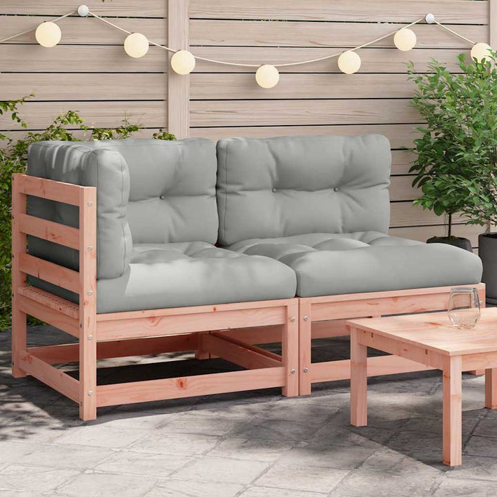 2-personers havesofa med hynder massivt douglasgran