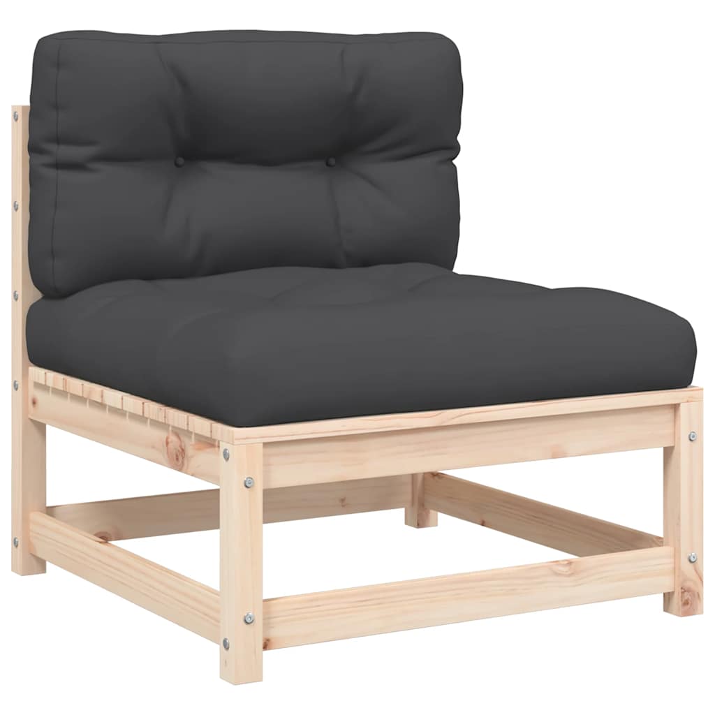sofa med hynder og fodskammel uden armlæn