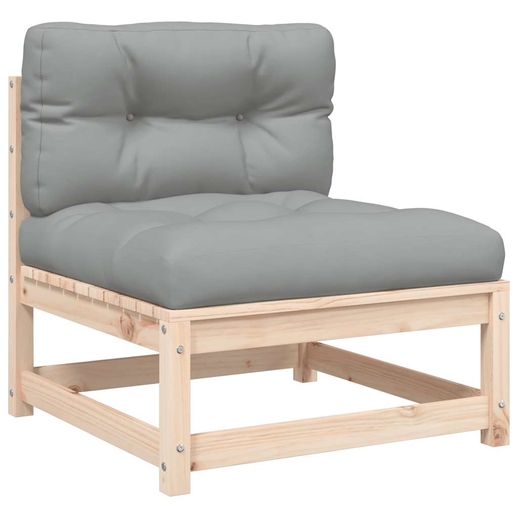 sofa med hynder og fodskammel uden armlæn