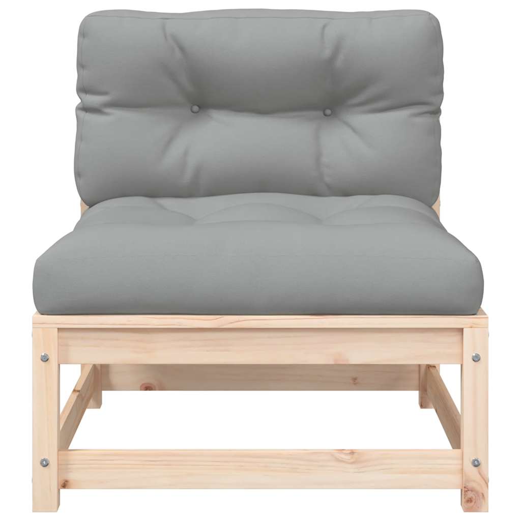 sofa med hynder og fodskammel uden armlæn