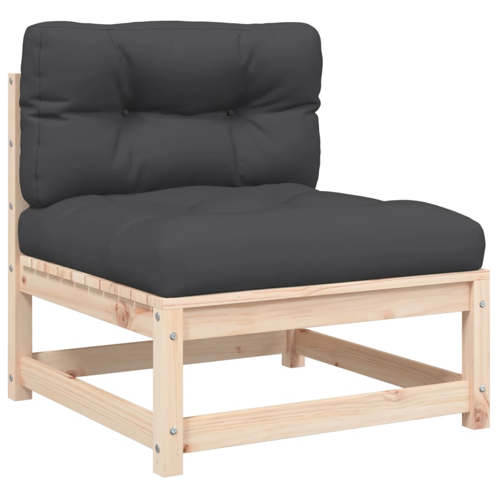 sofa med hynder og fodskammel uden armlæn