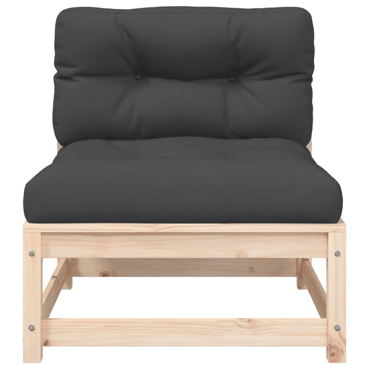 sofa med hynder og fodskammel uden armlæn