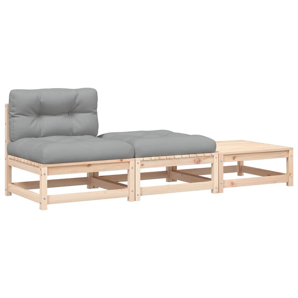 sofa med hynder og fodskamler uden armlæn