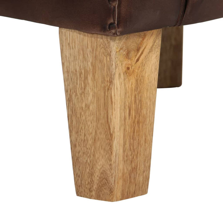 lænestol ægte skind mørkebrun