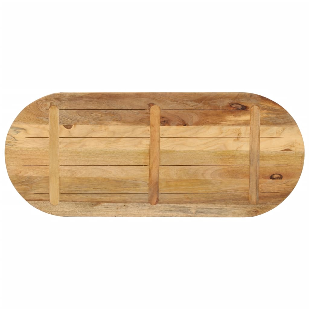 bordplade 100x50x3,8 cm oval massivt ru mangotræ