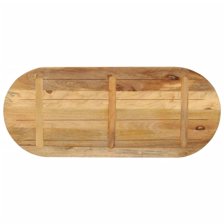 bordplade 100x50x3,8 cm oval massivt ru mangotræ