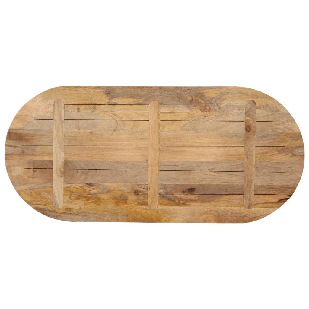 bordplade 100x50x3,8 cm oval massivt mangotræ