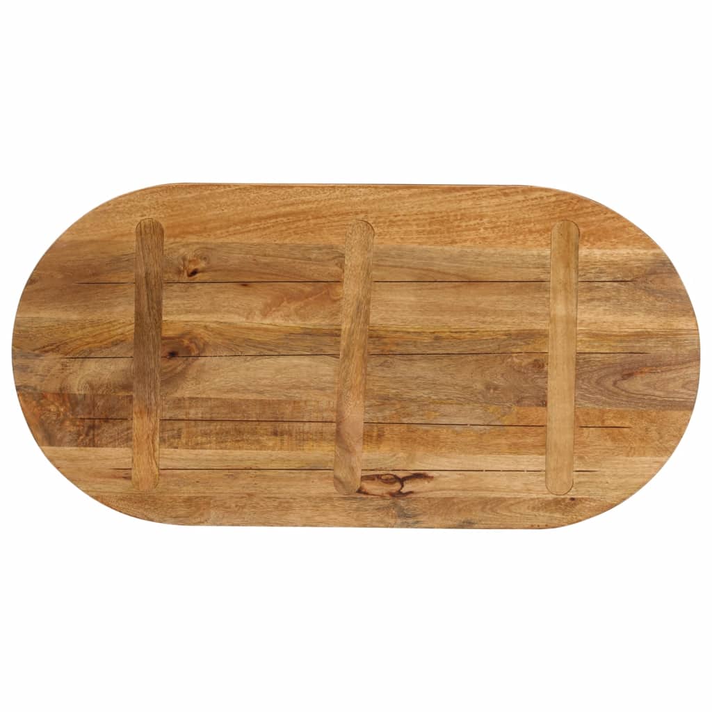 bordplade 100x50x3,8 cm oval massivt mangotræ