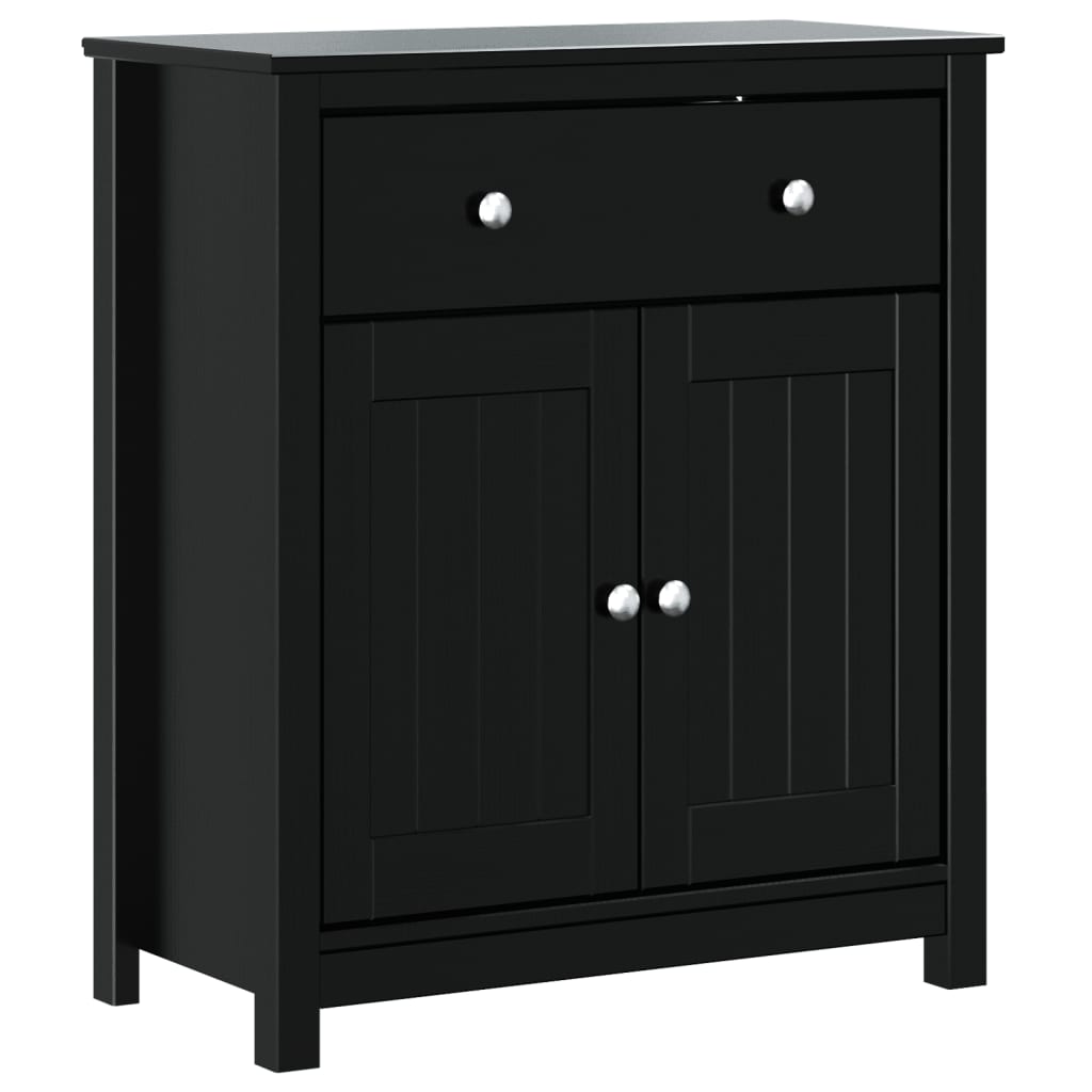 badeværelsesskab BERG 69,5x34x80 cm massivt fyrretræ sort