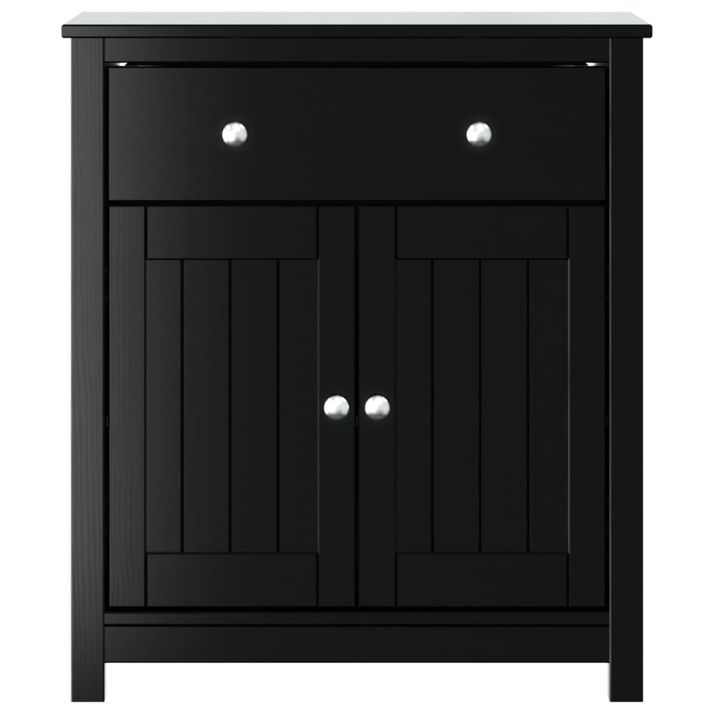 badeværelsesskab BERG 69,5x34x80 cm massivt fyrretræ sort