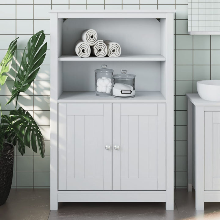 badeværelsesskab BERG 69,5x34x110 cm massivt fyrretræ hvid