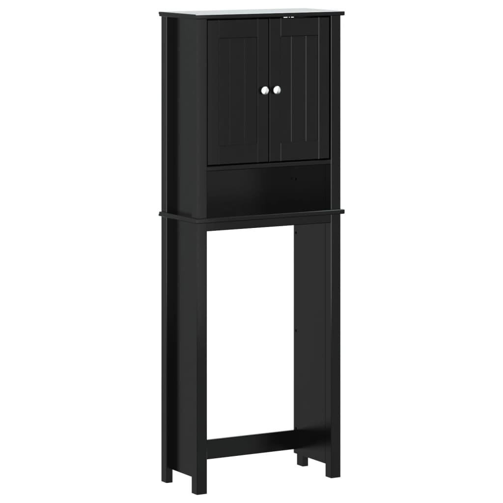opbevaringsskab til toilet BERG 60x27x164,5 cm massivt træ sort