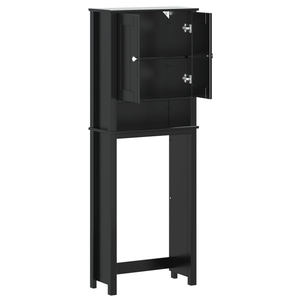 opbevaringsskab til toilet BERG 60x27x164,5 cm massivt træ sort