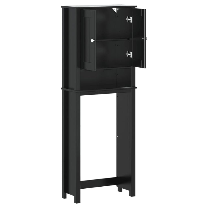 opbevaringsskab til toilet BERG 60x27x164,5 cm massivt træ sort