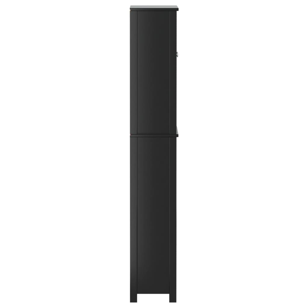 opbevaringsskab til toilet BERG 60x27x164,5 cm massivt træ sort