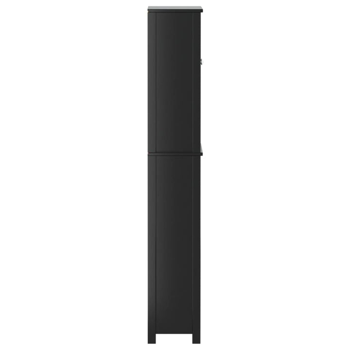 opbevaringsskab til toilet BERG 60x27x164,5 cm massivt træ sort