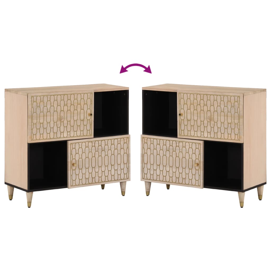 skab 80x33x75 cm massivt mangotræ