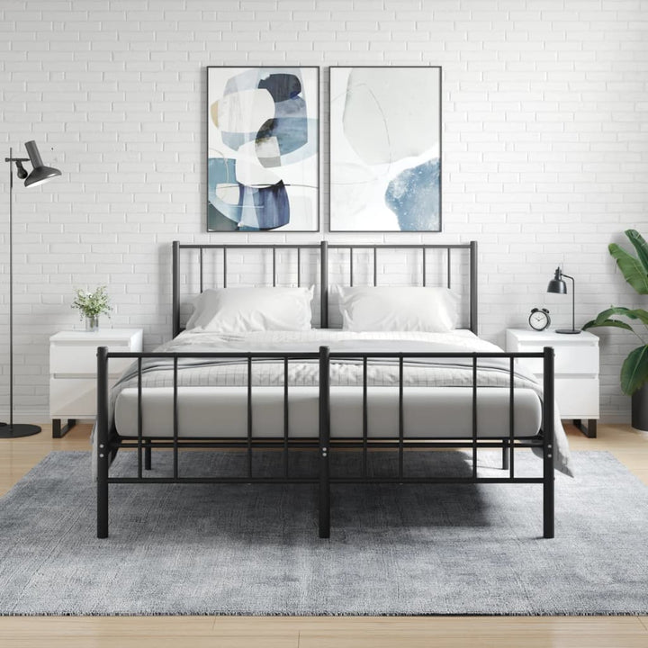 sengeskabe 2 stk. 40x35x50 cm konstrueret træ hvid højglans