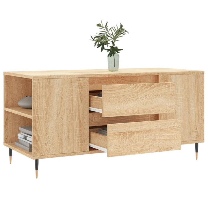 sofabord 102x44,5x50 cm konstrueret træ sonoma-eg