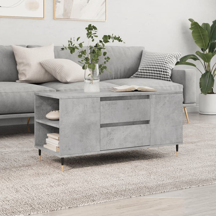sofabord 102x44,5x50 cm konstrueret træ betongrå