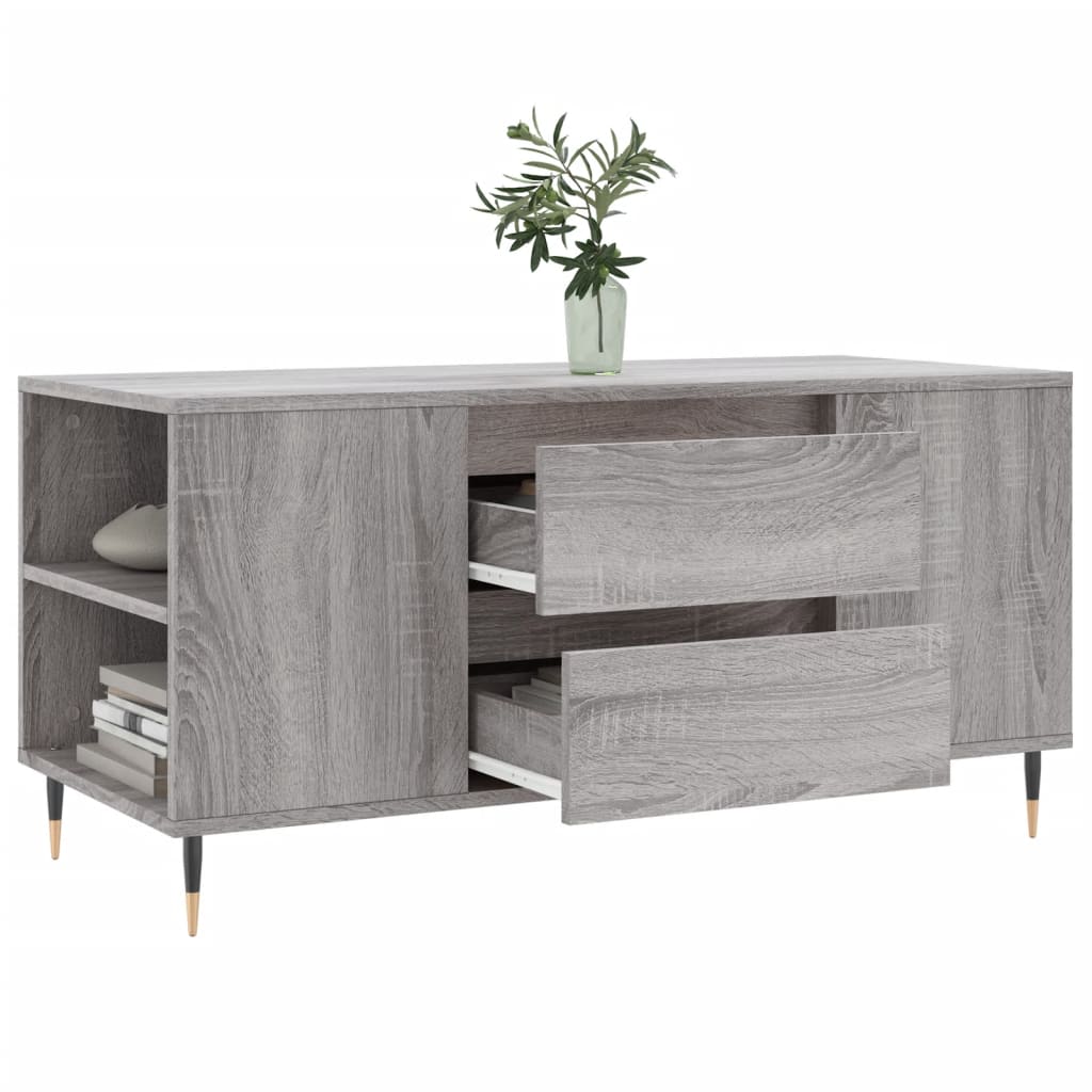 sofabord 102x44,5x50 cm konstrueret træ grå sonoma-eg