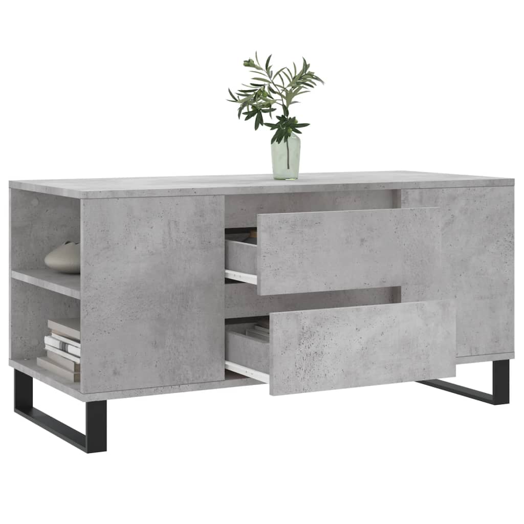 sofabord 102x44,5x50 cm konstrueret træ betongrå