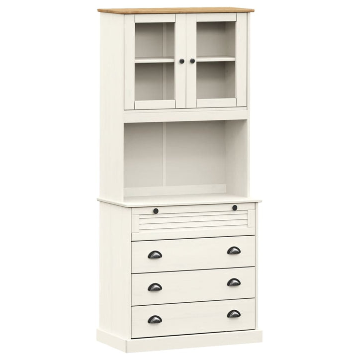 skænk VIGO 80x40x176 cm massivt fyrretræ hvid