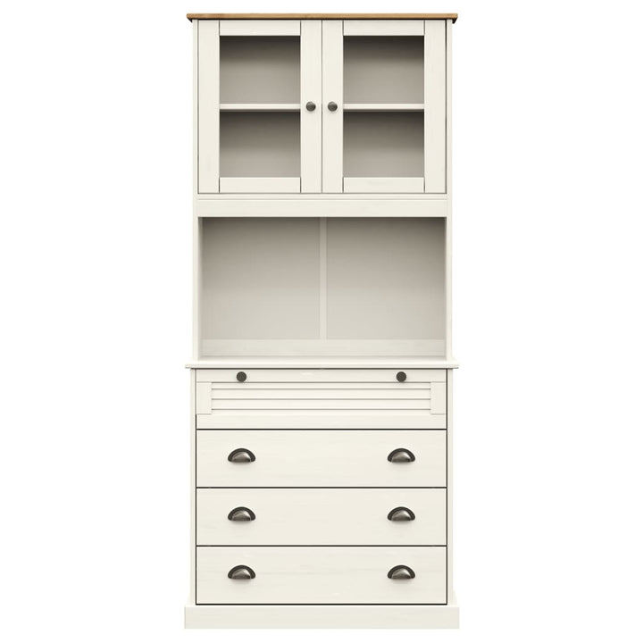 skænk VIGO 80x40x176 cm massivt fyrretræ hvid