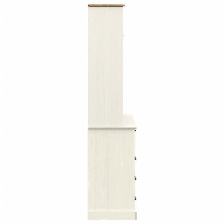 skænk VIGO 80x40x176 cm massivt fyrretræ hvid