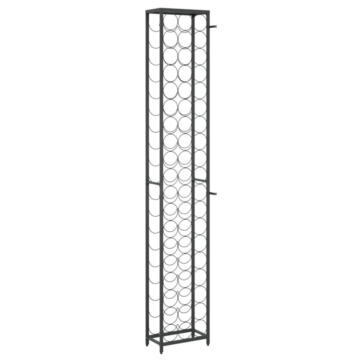 vinreol til 57 flasker 34x18x200 cm smedejern sort