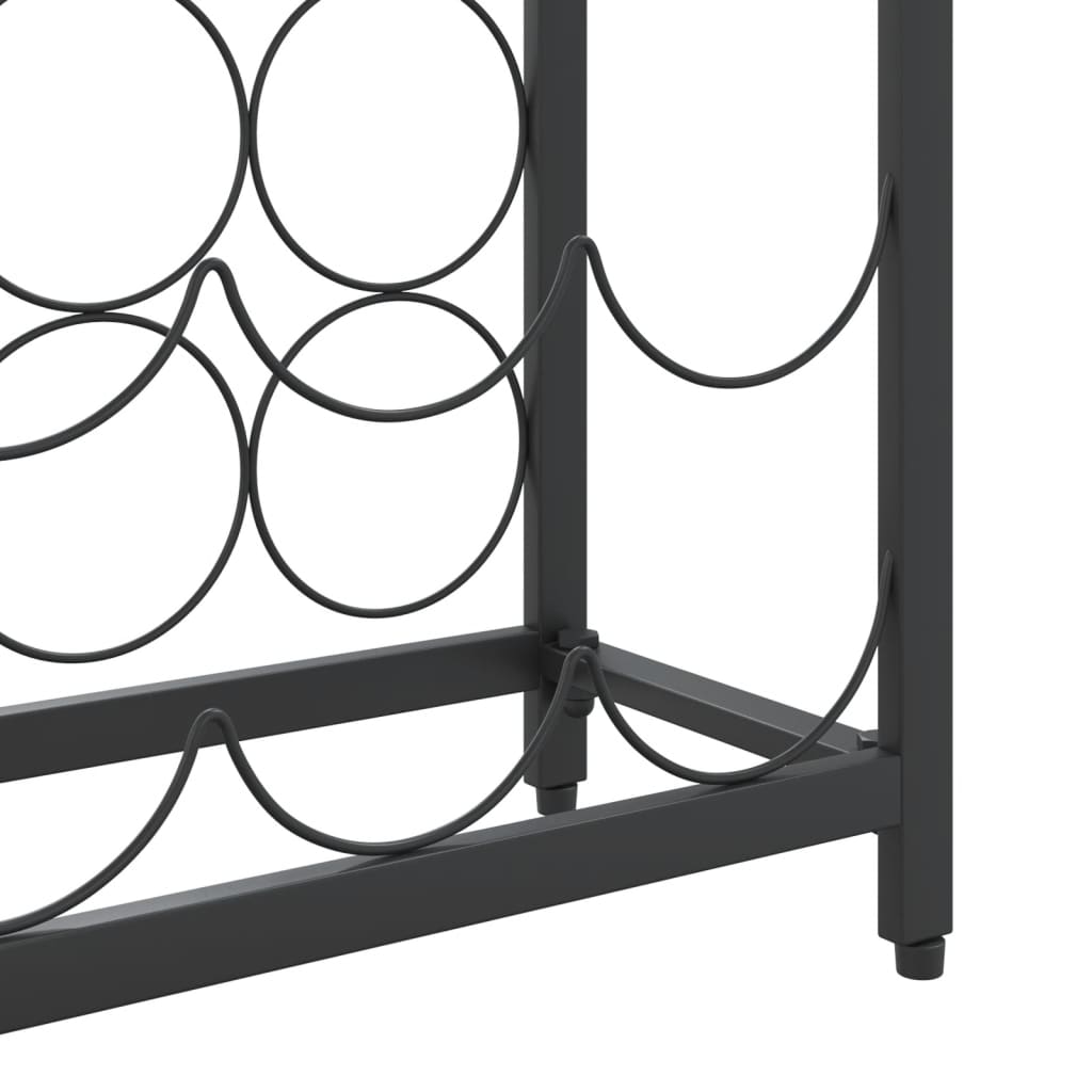 vinreol til 57 flasker 34x18x200 cm smedejern sort