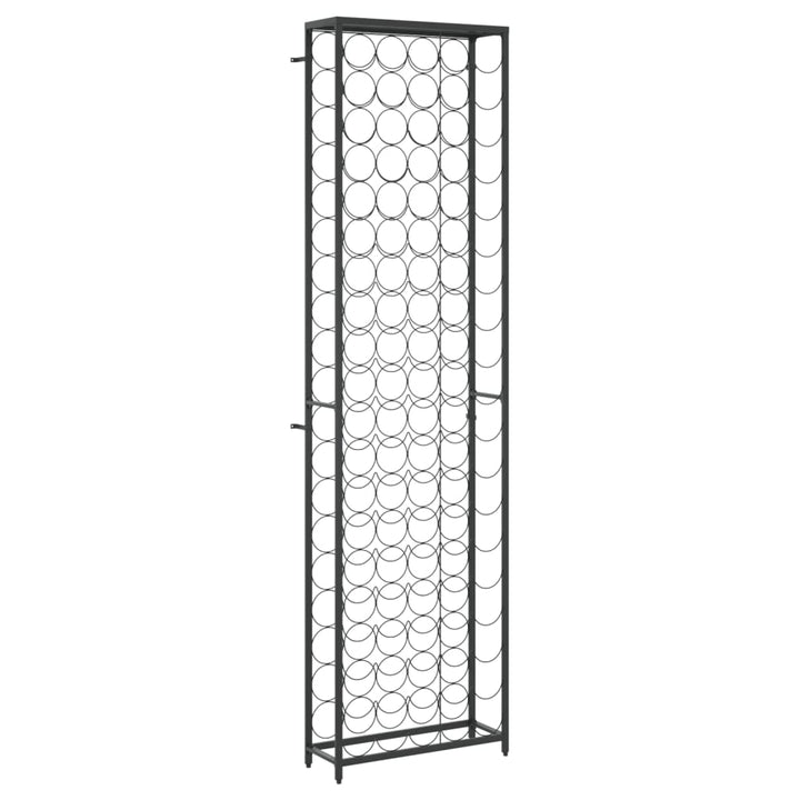vinreol til 95 flasker 54x18x200 cm smedejern sort