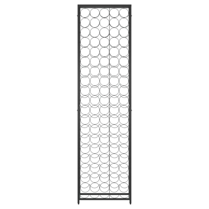 vinreol til 95 flasker 54x18x200 cm smedejern sort