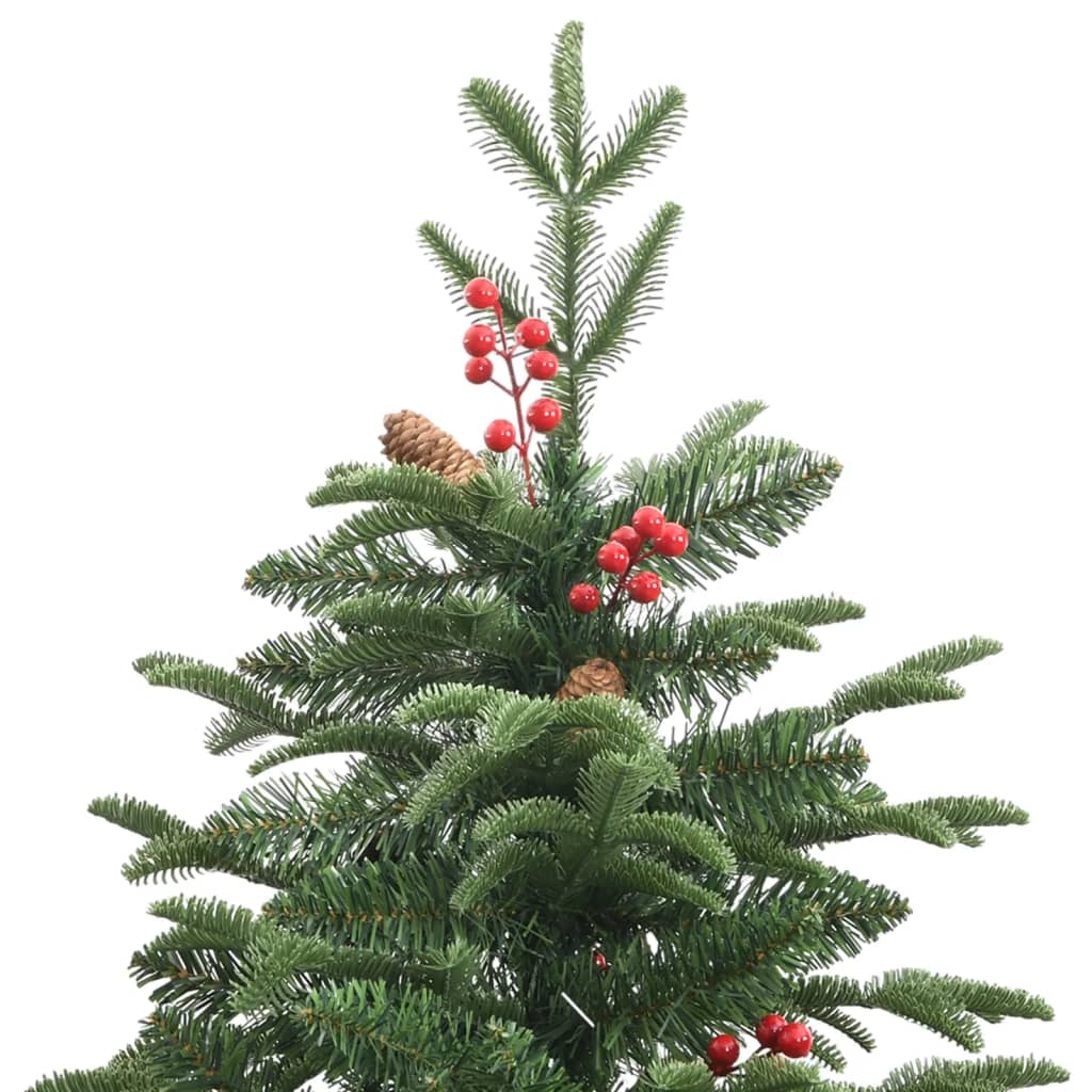 kunstigt juletræ med grankogler og bær 240 cm hængslet