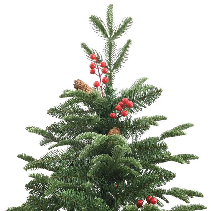 kunstigt juletræ med grankogler og bær 240 cm hængslet