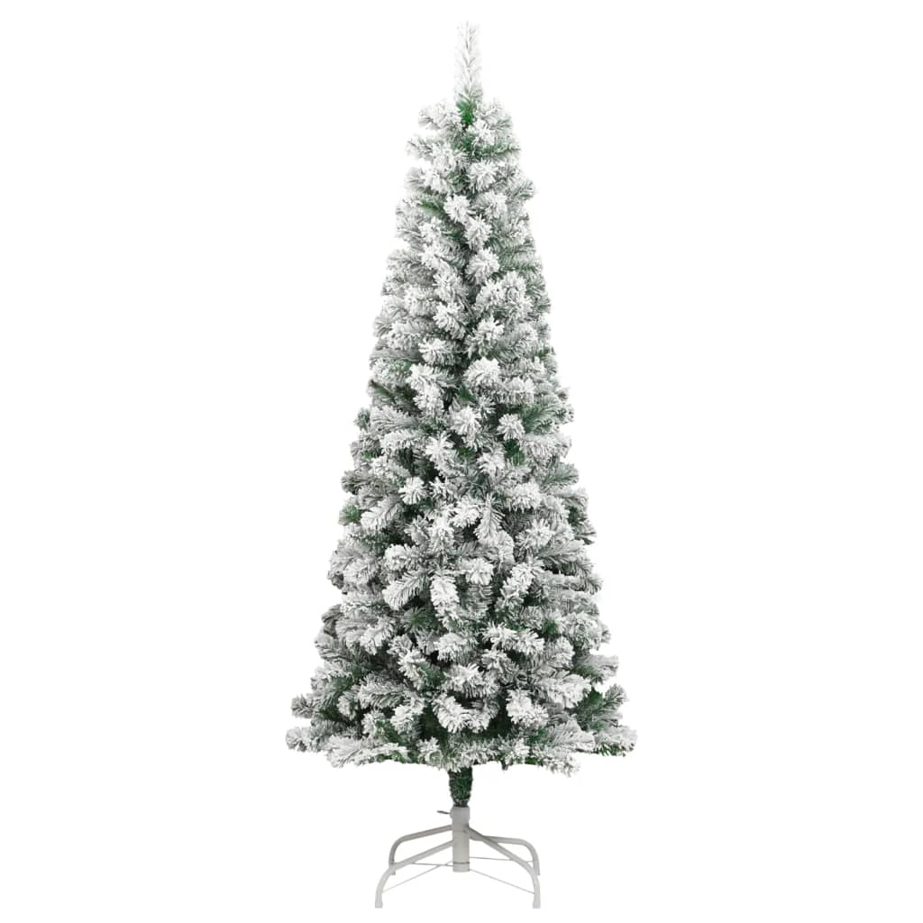 kunstigt juletræ med sne 210 cm hængslet