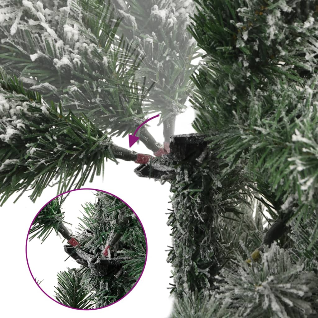 kunstigt juletræ med sne 210 cm hængslet