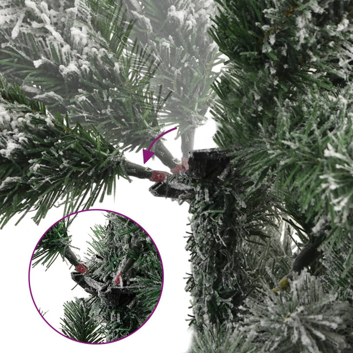 kunstigt juletræ med sne 210 cm hængslet