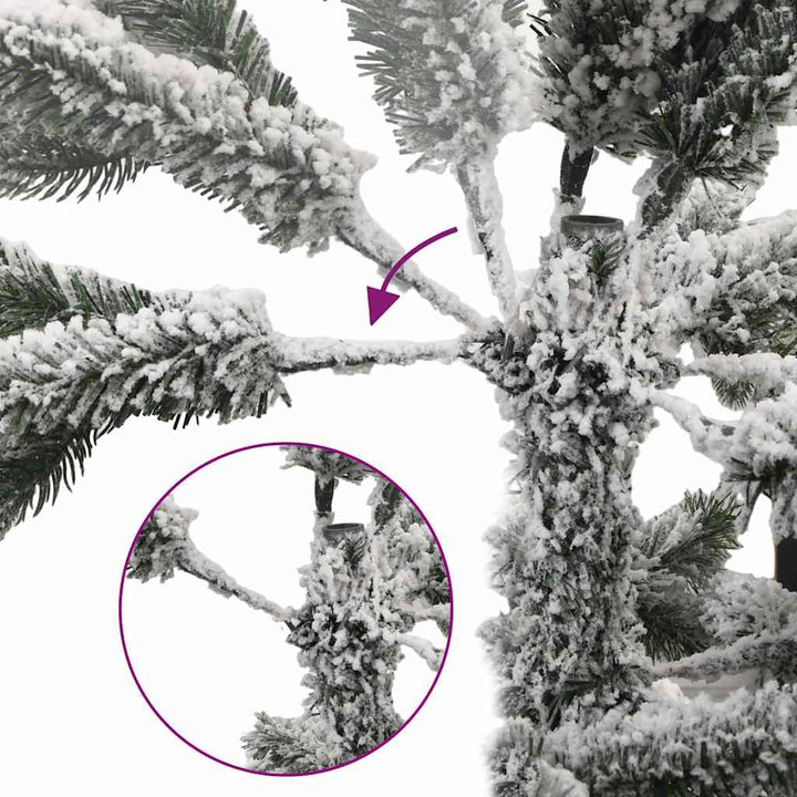 kunstigt juletræ med sne 210 cm hængslet