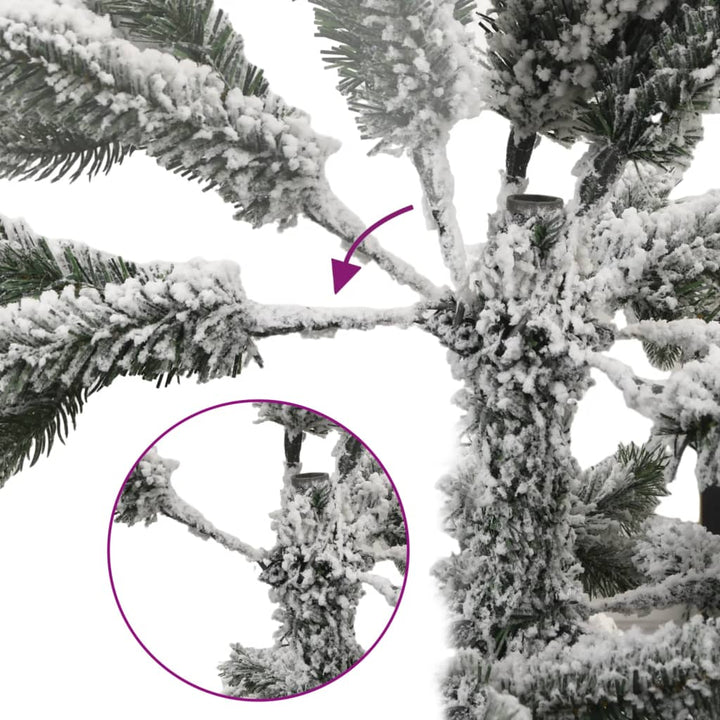 kunstigt juletræ med sne 240 cm hængslet